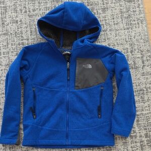 The North Face Kids Blue and Gray Hooded Jacket
